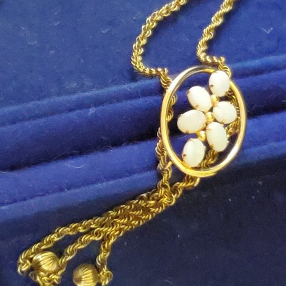 Beautiful  12kt Gold Filled Opal Slide Necklace - Picture 5 of 11